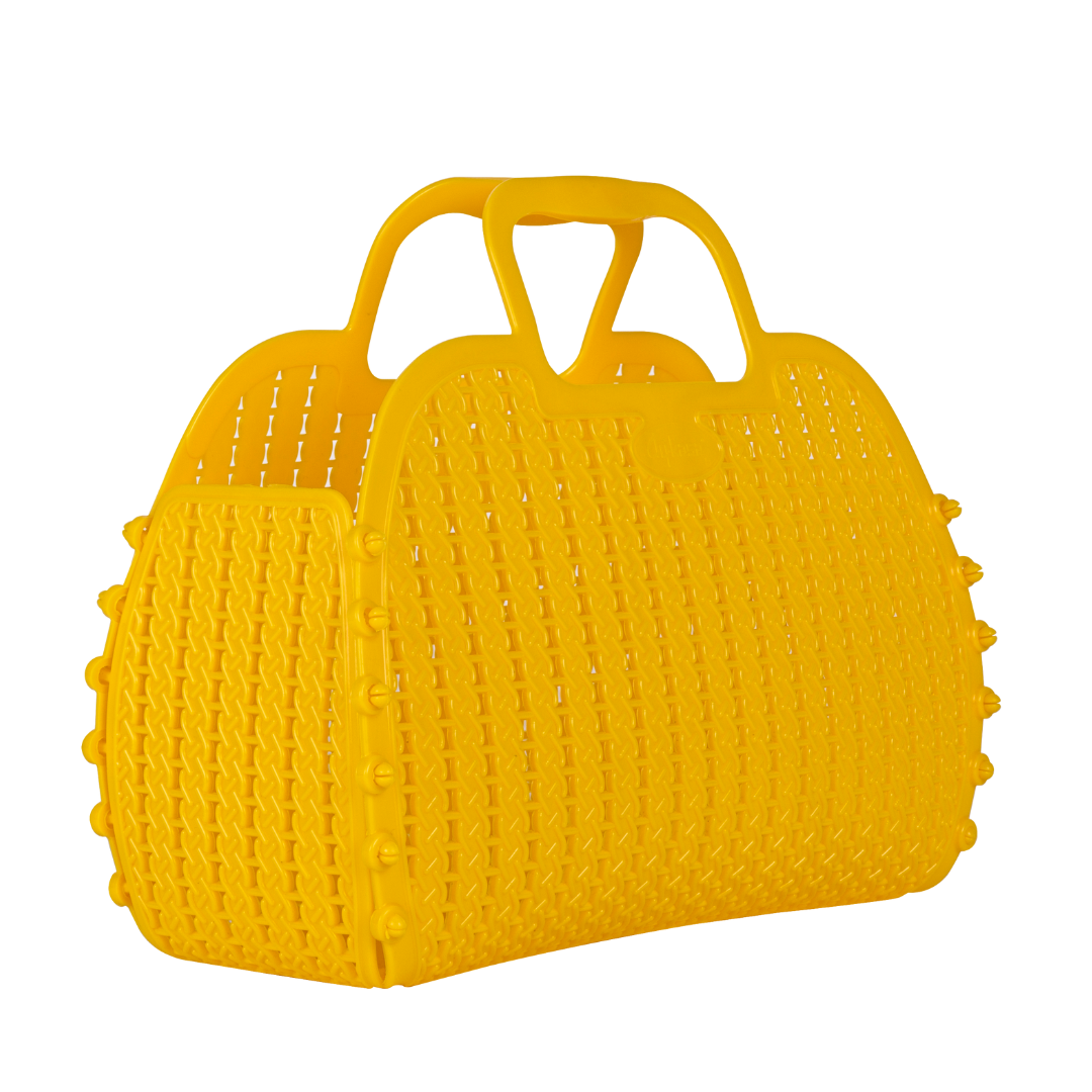 Foldable Mini Plastic Storage Basket Beach Simple Travel Storage Bags Plastic for Women Girls