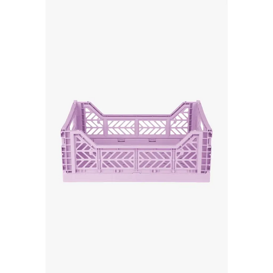 Foldable Storage Bins, Plastic Crate for Storage, Collapsible Crate, Utility Stackable Box Medium Orchid - Luna Crates