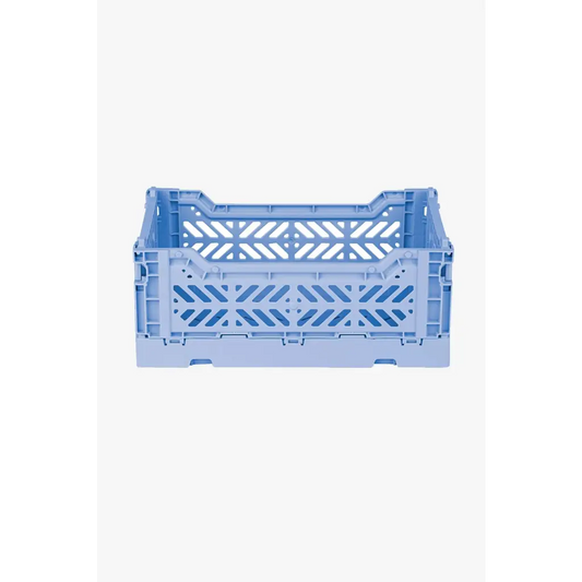 Foldable Storage Bins, Plastic Crate for Storage, Collapsible Crate, Utility Stackable Box Small Baby Blue - Luna Crates