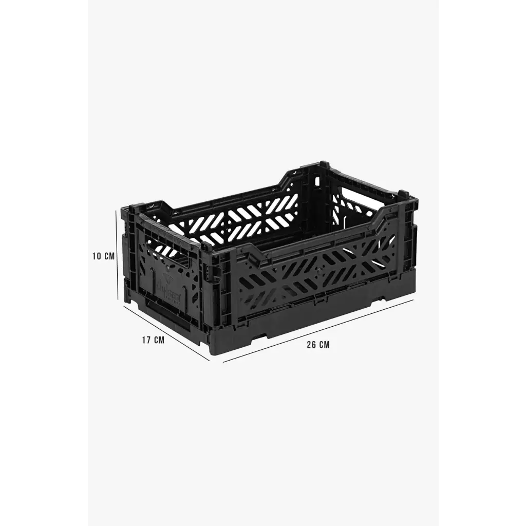 Foldable Storage Bins,Plastic Crate for Storage,Collapsible Crate,Utility Stackable Box Small Black - Luna Crates