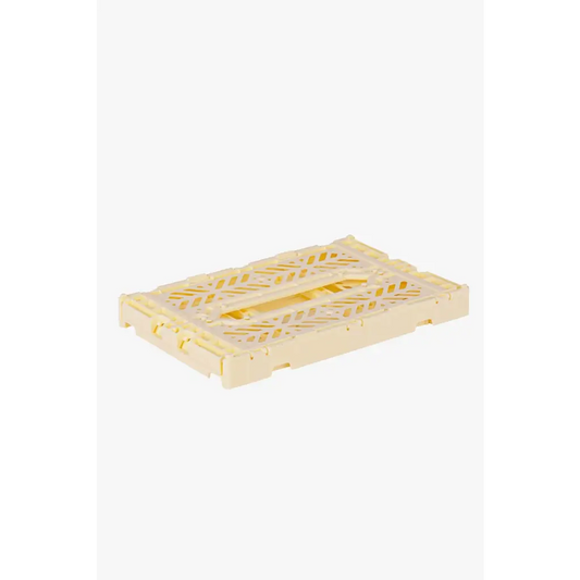 Foldable Storage Bins, Plastic Crate for Storage, Collapsible Crate, Utility Stackable Box Small Cream - Luna Crates