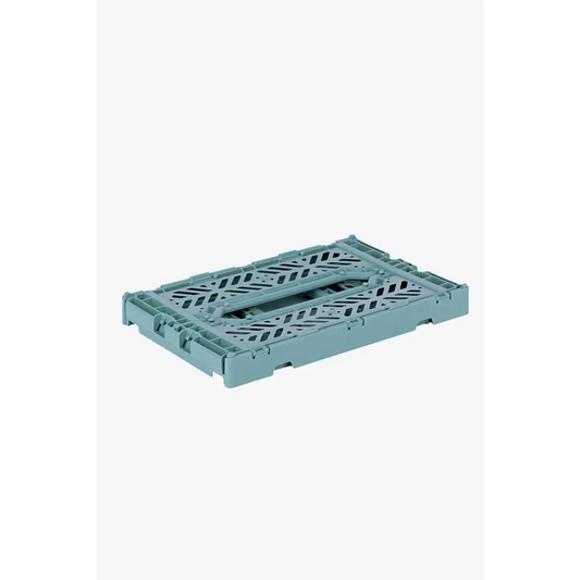 Foldable Storage Bins, Plastic Crate for Storage, Collapsible Crate, Utility Stackable Box Small Teal - Luna Crates