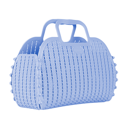 Foldable Mini Plastic Storage Basket Beach Simple Travel Storage Bags Plastic for Women Girls