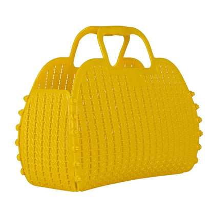 Egg Yellow Foldable Mini Plastic Women's Tote Bag - Luna Crates