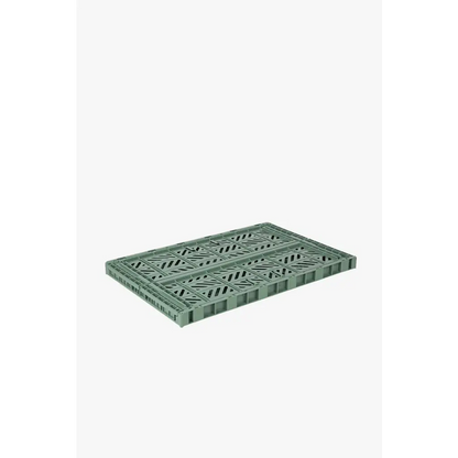 Foldable Storage Bins, Plastic Crate for Storage, Collapsible Crate, Utility Stackable Box Large Almond Green - Luna Crates