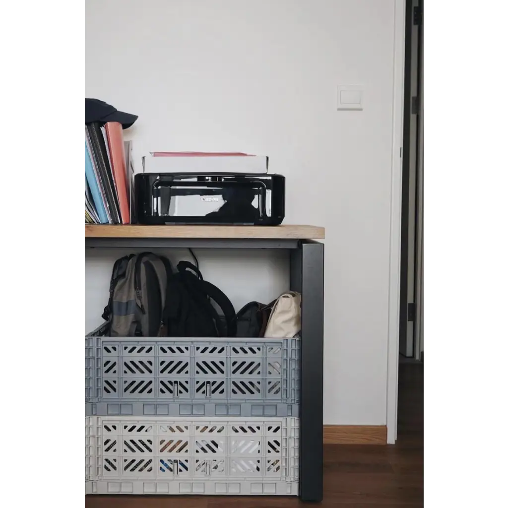 Foldable Storage Bins, Plastic Crate for Storage, Collapsible Crate, Utility Stackable Box Large Almond Green - Luna Crates