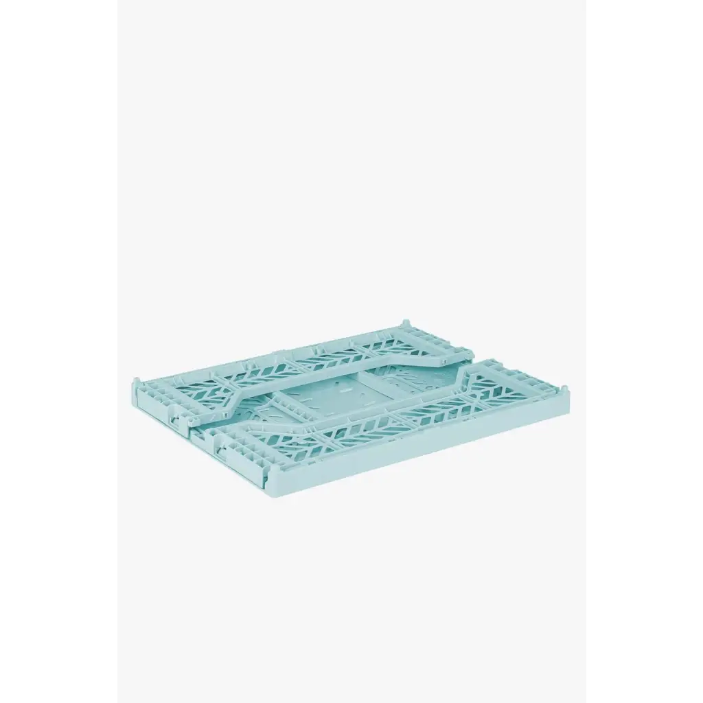 Foldable Storage Bins, Plastic Crate for Storage, Collapsible Crate, Utility Stackable Box Medium Artic Blue - Luna Crates