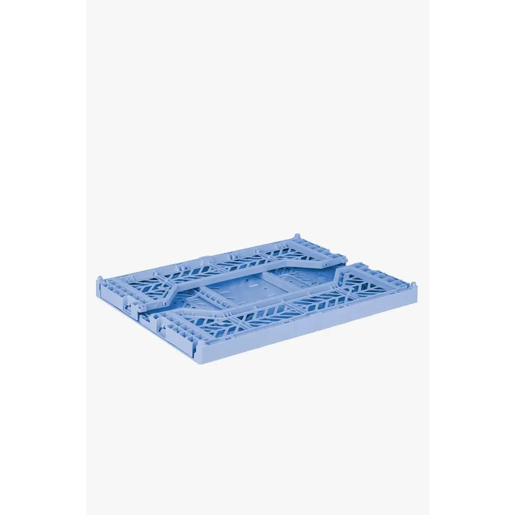 Foldable Storage Bins, Plastic Crate for Storage, Collapsible Crate, Utility Stackable Box Medium Baby Blue - Luna Crates