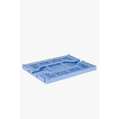 Foldable Storage Bins, Plastic Crate for Storage, Collapsible Crate, Utility Stackable Box Medium Baby Blue - Luna Crates