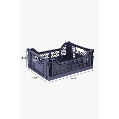 Foldable Storage Bins, Plastic Crate for Storage, Collapsible Crate, Utility Stackable Box Medium Cobalt Blue - Luna Crates