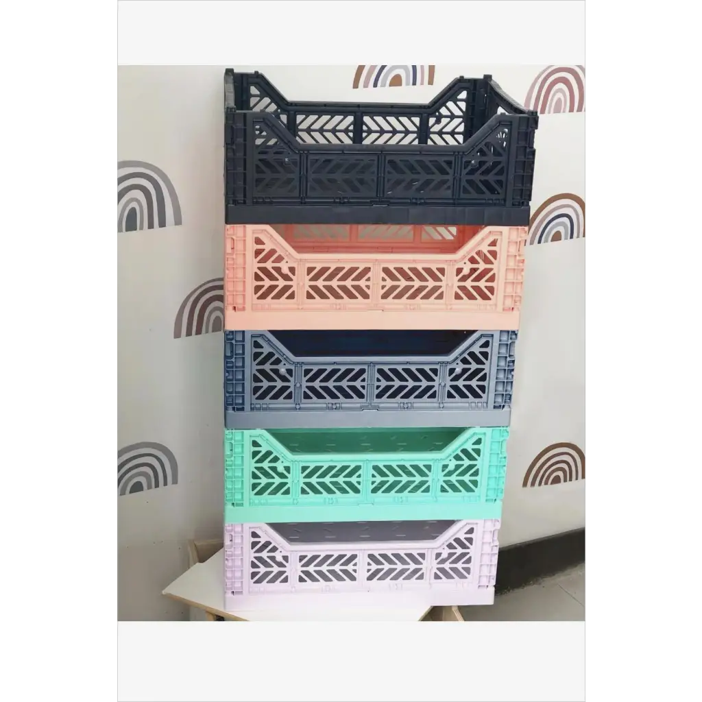 Foldable Storage Bins, Plastic Crate for Storage, Collapsible Crate, Utility Stackable Box Medium Cobalt Blue - Luna Crates