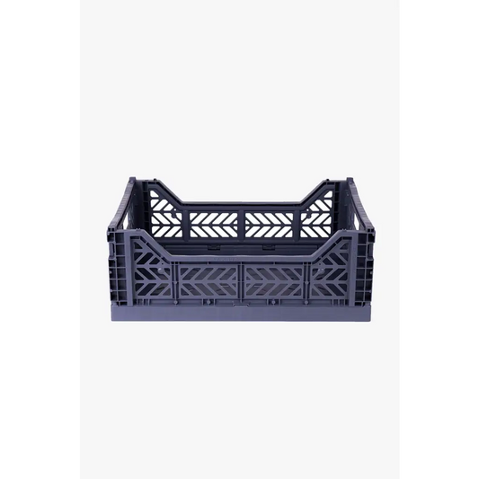 Foldable Storage Bins, Plastic Crate for Storage, Collapsible Crate, Utility Stackable Box Medium Cobalt Blue - Luna Crates