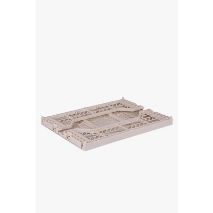 Foldable Storage Bins, Plastic Crate for Storage, Collapsible Crate, Utility Stackable Box Medium Coconut Milk - Luna Crates