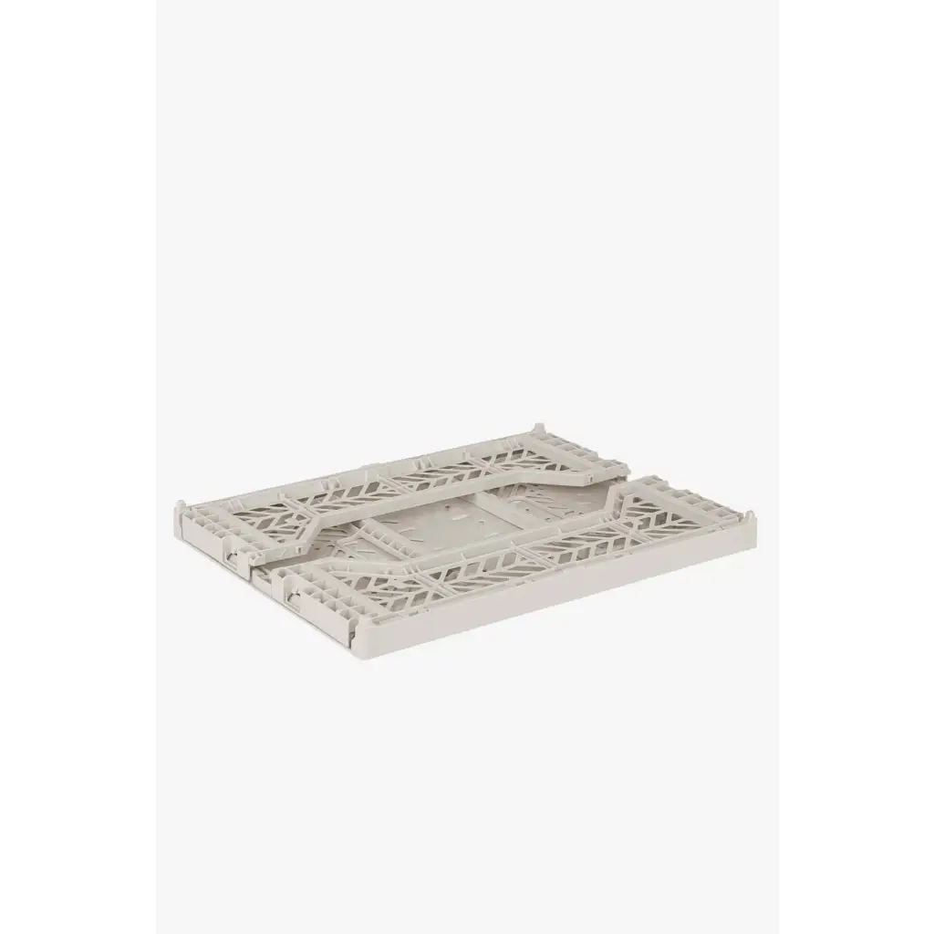 Foldable Storage Bins, Plastic Crate for Storage, Collapsible Crate, Utility Stackable Box Medium Light Gray - Luna Crates