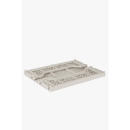 Foldable Storage Bins, Plastic Crate for Storage, Collapsible Crate, Utility Stackable Box Medium Light Gray - Luna Crates