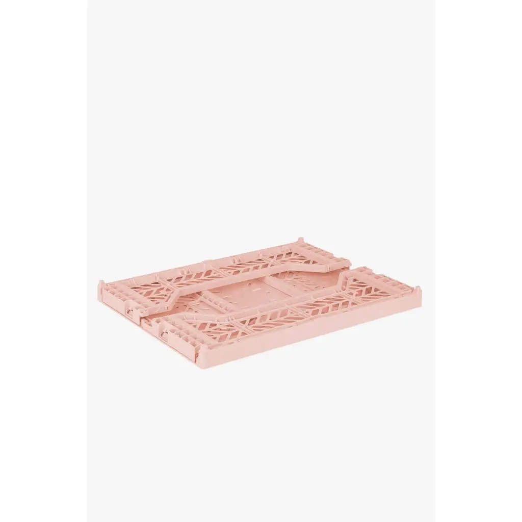 Foldable Storage Bins, Plastic Crate for Storage, Collapsible Crate, Utility Stackable Box Medium Milk Tea - Luna Crates