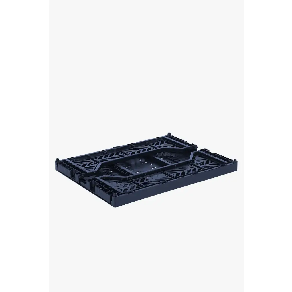 Foldable Storage Bins, Plastic Crate for Storage, Collapsible Crate, Utility Stackable Box Medium Navy - Luna Crates