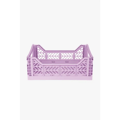 Foldable Storage Bins, Plastic Crate for Storage, Collapsible Crate, Utility Stackable Box Medium Orchid - Luna Crates