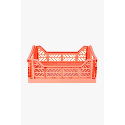 Foldable Storage Bins, Plastic Crate for Storage, Collapsible Crate, Utility Stackable Box Medium Salmon Pink - Luna Crates