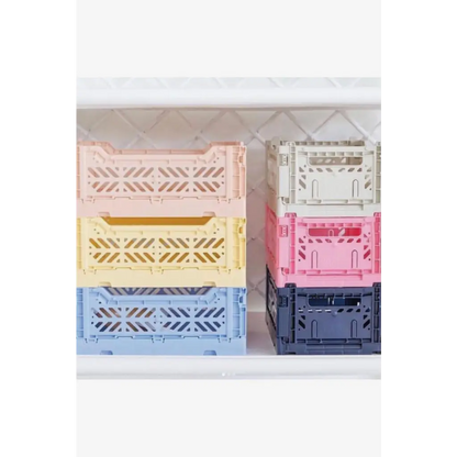 Foldable Storage Bins, Plastic Crate for Storage, Collapsible Crate, Utility Stackable Box Small Baby Pink - Luna Crates