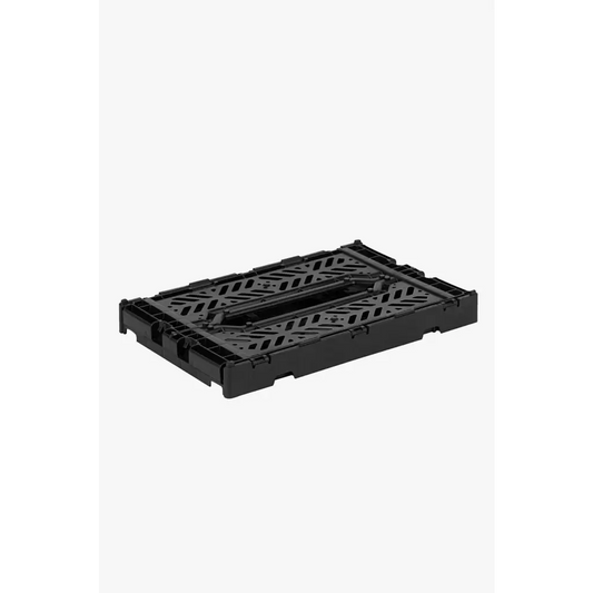Foldable Storage Bins,Plastic Crate for Storage,Collapsible Crate,Utility Stackable Box Small Black - Luna Crates