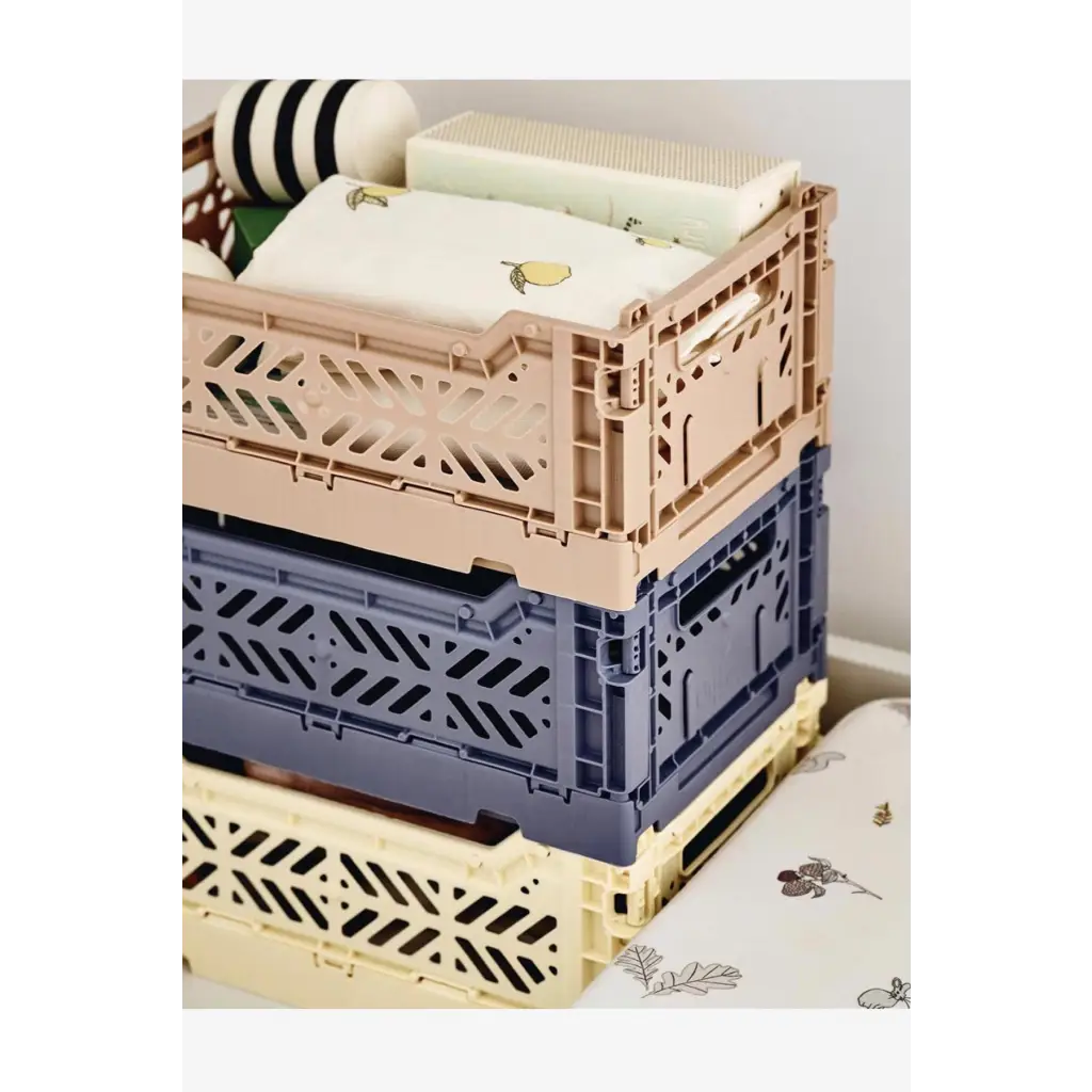 Foldable Storage Bins, Plastic Crate for Storage, Collapsible Crate, Utility Stackable Box Small Cobalt Blue - Luna Crates