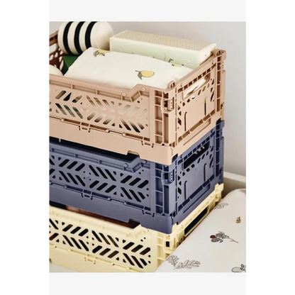Foldable Storage Bins, Plastic Crate for Storage, Collapsible Crate, Utility Stackable Box Small Cobalt Blue - Luna Crates