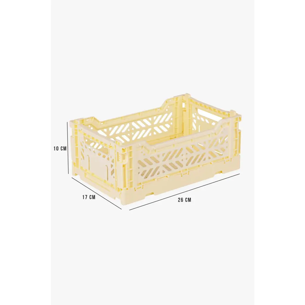 Foldable Storage Bins, Plastic Crate for Storage, Collapsible Crate, Utility Stackable Box Small Cream - Luna Crates