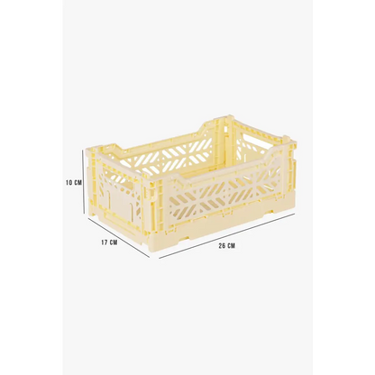 Foldable Storage Bins, Plastic Crate for Storage, Collapsible Crate, Utility Stackable Box Small Cream - Luna Crates