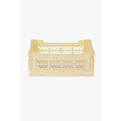 Foldable Storage Bins, Plastic Crate for Storage, Collapsible Crate, Utility Stackable Box Small Cream - Luna Crates