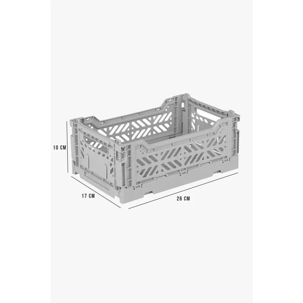 Foldable Storage Bins, Plastic Crate for Storage, Collapsible Crate, Utility Stackable Box Small Gray - Luna Crates