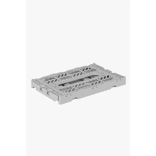 Foldable Storage Bins, Plastic Crate for Storage, Collapsible Crate, Utility Stackable Box Small Gray - Luna Crates