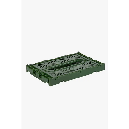 Foldable Storage Bins, Plastic Crate for Storage, Collapsible Crate, Utility Stackable Box Small Khaki - Luna Crates