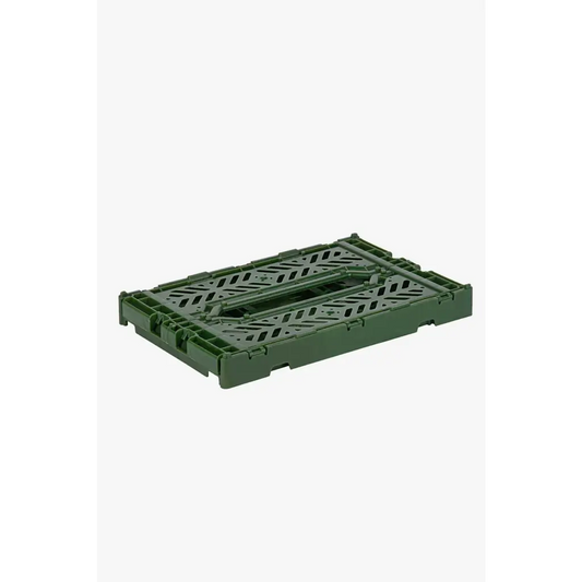 Foldable Storage Bins, Plastic Crate for Storage, Collapsible Crate, Utility Stackable Box Small Khaki - Luna Crates