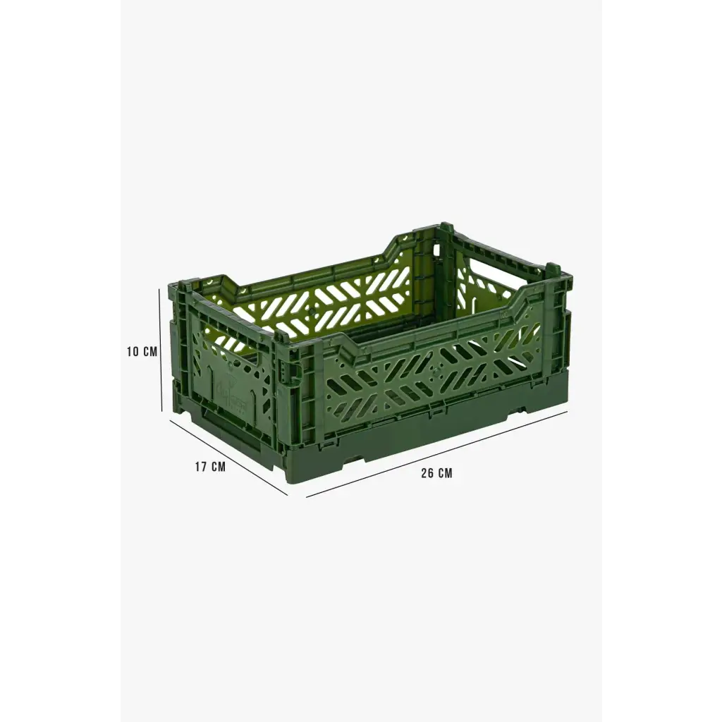 Foldable Storage Bins, Plastic Crate for Storage, Collapsible Crate, Utility Stackable Box Small Khaki - Luna Crates