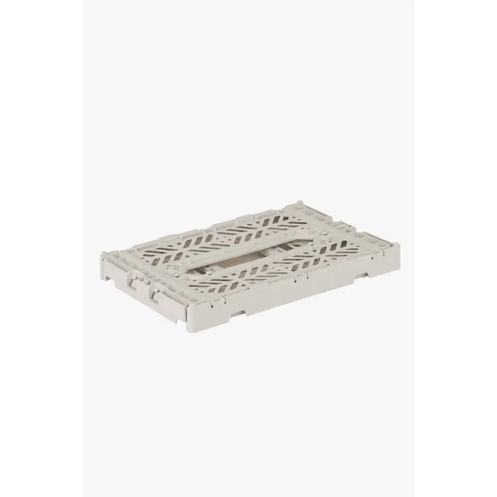 Foldable Storage Bins, Plastic Crate for Storage, Collapsible Crate, Utility Stackable Box Small Light Gray - Luna Crates