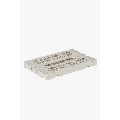 Foldable Storage Bins, Plastic Crate for Storage, Collapsible Crate, Utility Stackable Box Small Light Gray - Luna Crates