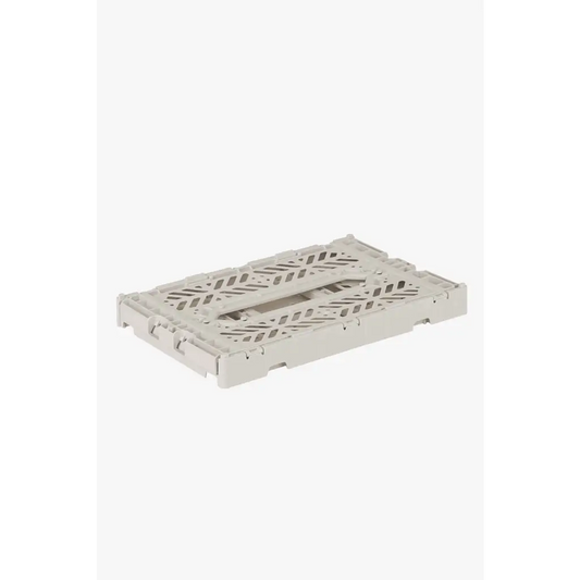 Foldable Storage Bins, Plastic Crate for Storage, Collapsible Crate, Utility Stackable Box Small Light Gray - Luna Crates