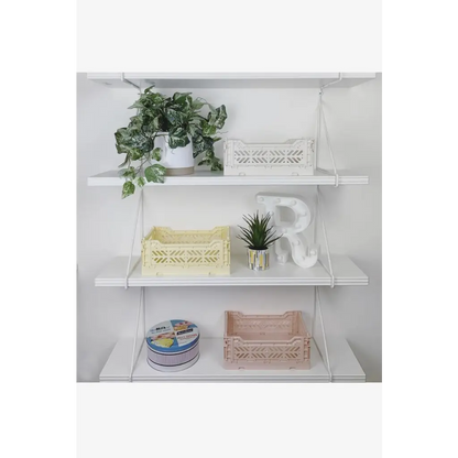 Foldable Storage Bins, Plastic Crate for Storage, Collapsible Crate, Utility Stackable Box Small Milk Tea - Luna Crates