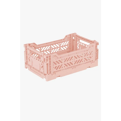 Foldable Storage Bins, Plastic Crate for Storage, Collapsible Crate, Utility Stackable Box Small Milk Tea - Luna Crates