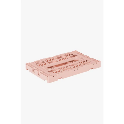 Foldable Storage Bins, Plastic Crate for Storage, Collapsible Crate, Utility Stackable Box Small Milk Tea - Luna Crates