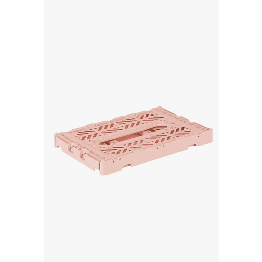 Foldable Storage Bins, Plastic Crate for Storage, Collapsible Crate, Utility Stackable Box Small Milk Tea - Luna Crates