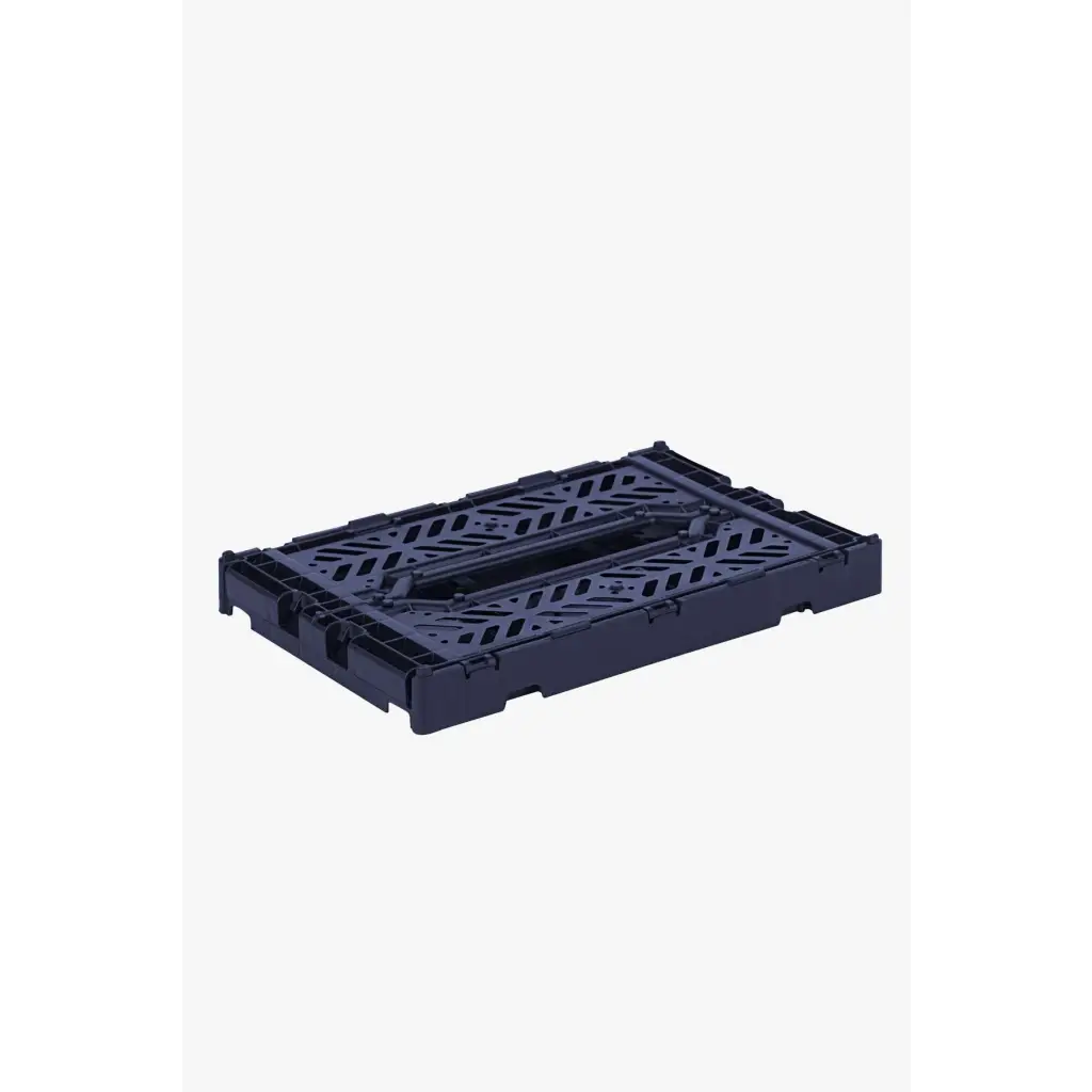 Foldable Storage Bins, Plastic Crate for Storage, Collapsible Crate, Utility Stackable Box Small Navy - Luna Crates
