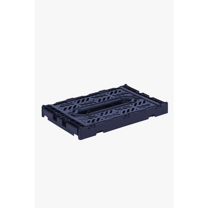 Foldable Storage Bins, Plastic Crate for Storage, Collapsible Crate, Utility Stackable Box Small Navy - Luna Crates