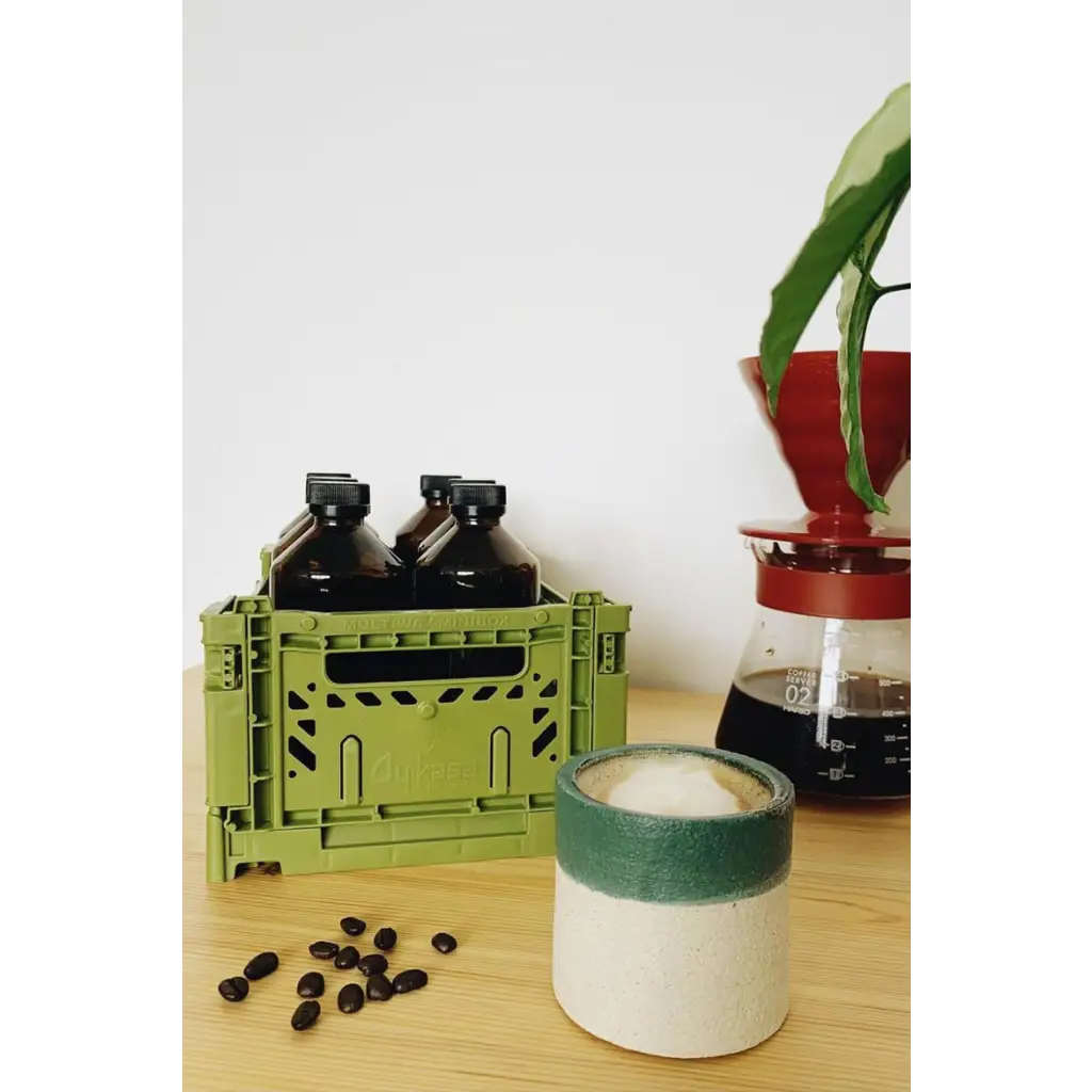 Foldable Storage Bins, Plastic Crate for Storage, Collapsible Crate, Utility Stackable Box Small Olive - Luna Crates