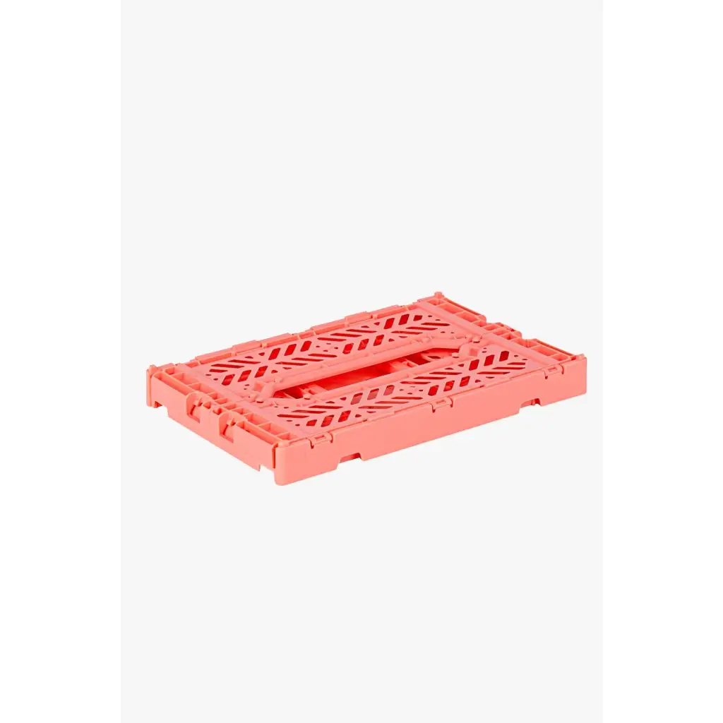 Foldable Storage Bins, Plastic Crate for Storage, Collapsible Crate, Utility Stackable Box Small Salmon Pink - Luna Crates