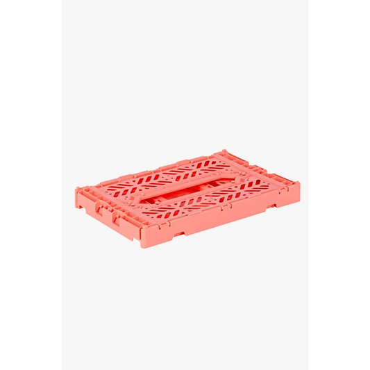 Foldable Storage Bins, Plastic Crate for Storage, Collapsible Crate, Utility Stackable Box Small Salmon Pink - Luna Crates