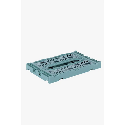 Foldable Storage Bins, Plastic Crate for Storage, Collapsible Crate, Utility Stackable Box Small Teal - Luna Crates