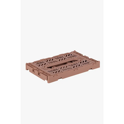 Foldable Storage Bins, Plastic Crate for Storage, Collapsible Crate, Utility Stackable Box Small Warm Taupe - Luna Crates