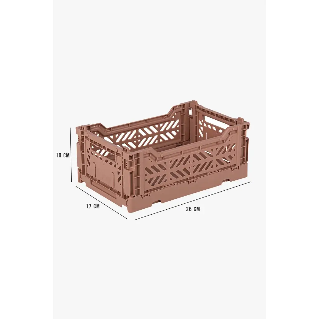 Foldable Storage Bins, Plastic Crate for Storage, Collapsible Crate, Utility Stackable Box Small Warm Taupe - Luna Crates